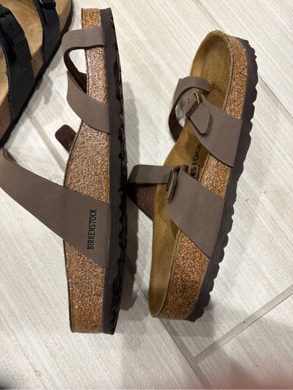 Birkenstock Brown Cross-Strap Sandals - Picture 2 of 3